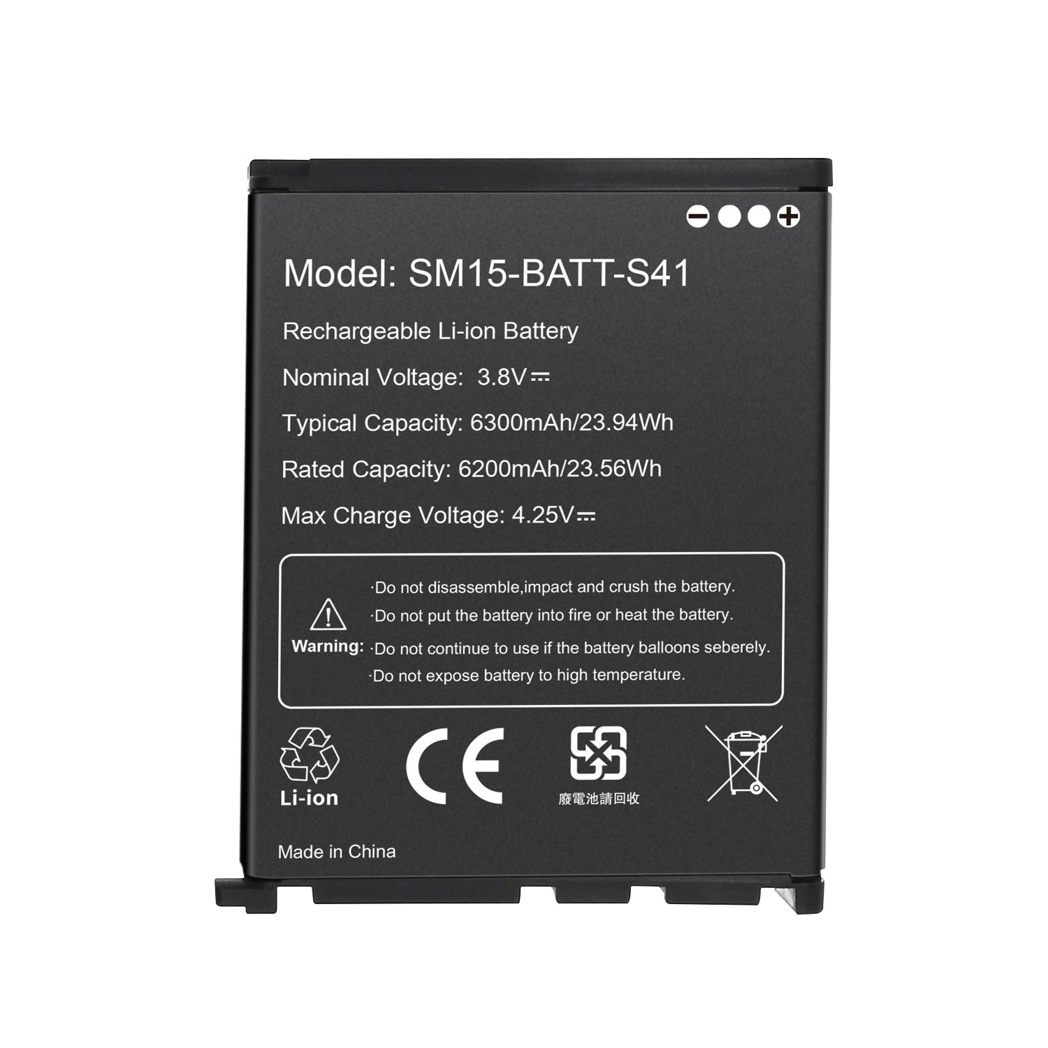 OEM Replacement Barcode Scanner Battery for M3 MOBILE SM15 SM15-BATT-E41 Handheld Mobile Computer 3.8V 6300mAh